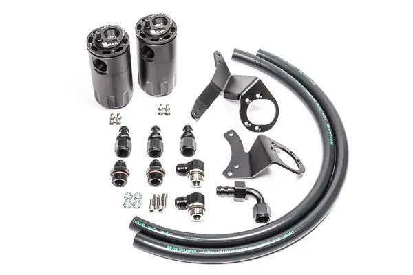 Dual Catch Can Kit for Ford Mustang GT 11-14 Fluid Lock Radium Engineering USA-RAD-20-0324-FL - FMIC Oferta limitowana