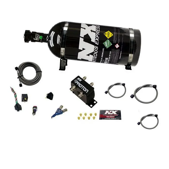 Proton zestaw nitro czarna butla 6.8kg 15lb Nitrous Express NX 20420-15B USA-NX-20420-15B - FMIC Wyprzedaż